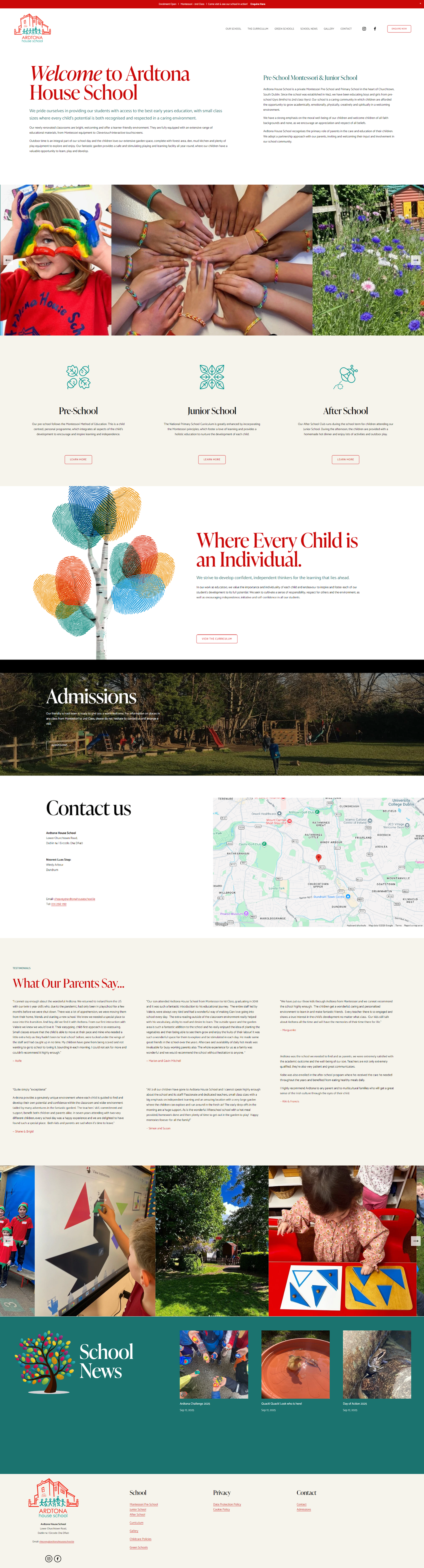 Ardtona House School — Montessori & Junior School website design