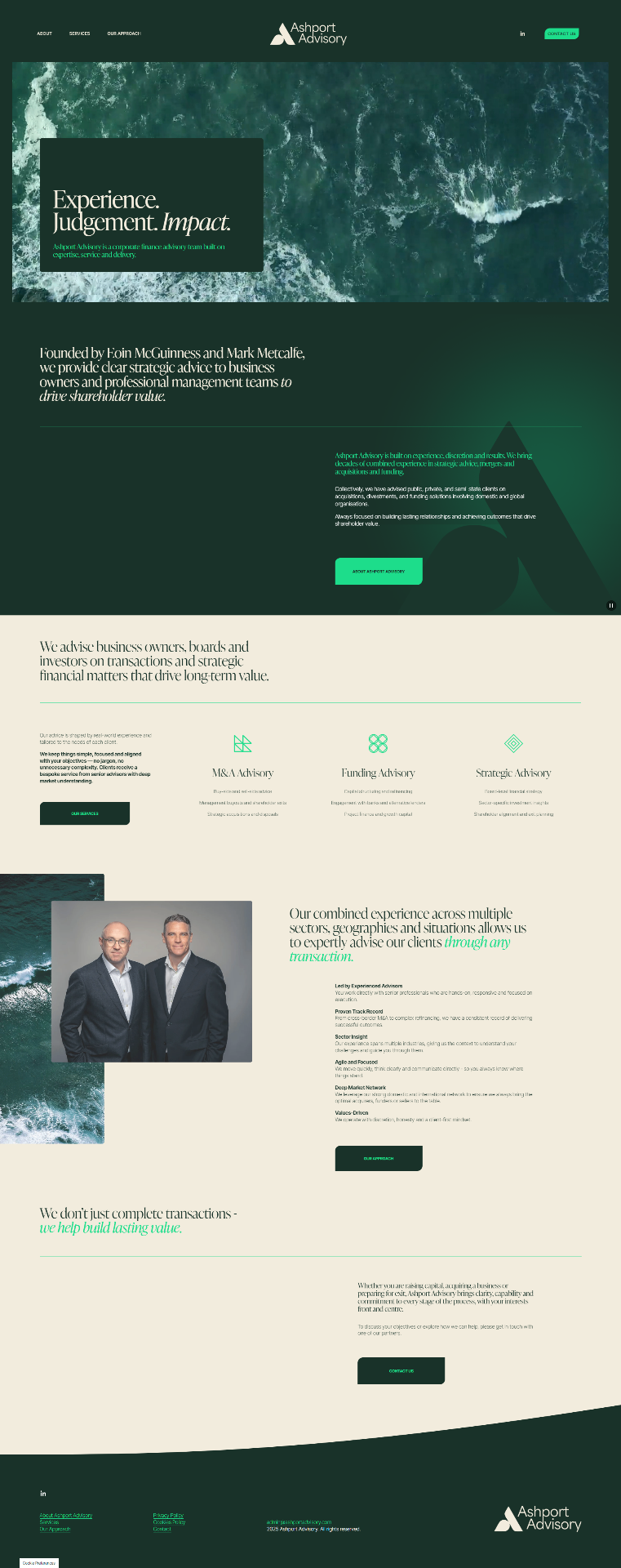 Ashport Advisory — naming, logo, branding and website development