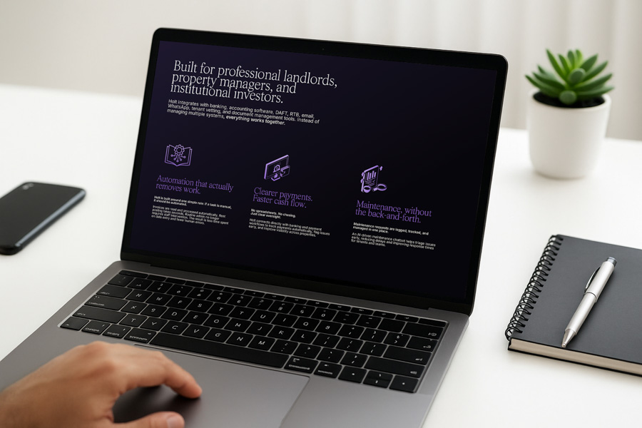 Holt — name generation, branding, logo and UI for a property management platform
