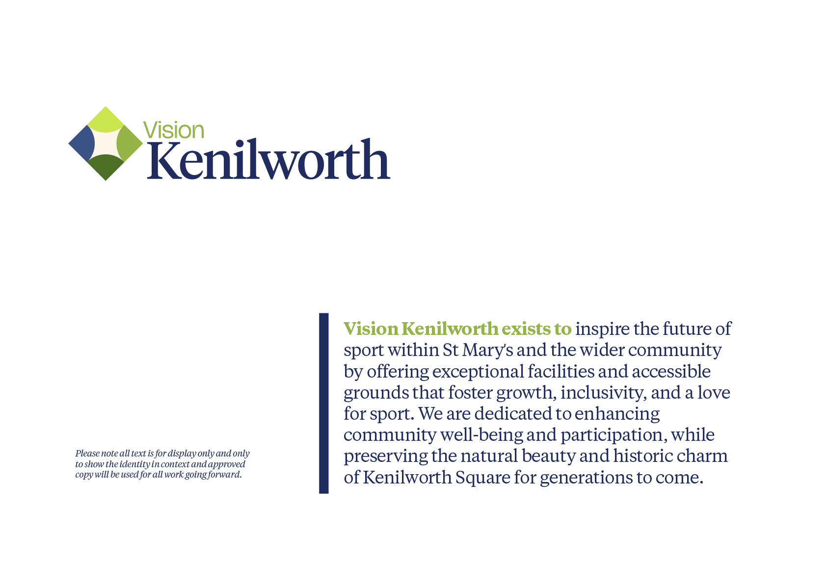 Vision Kenilworth — campaign website and printed information pack for St. Mary's College