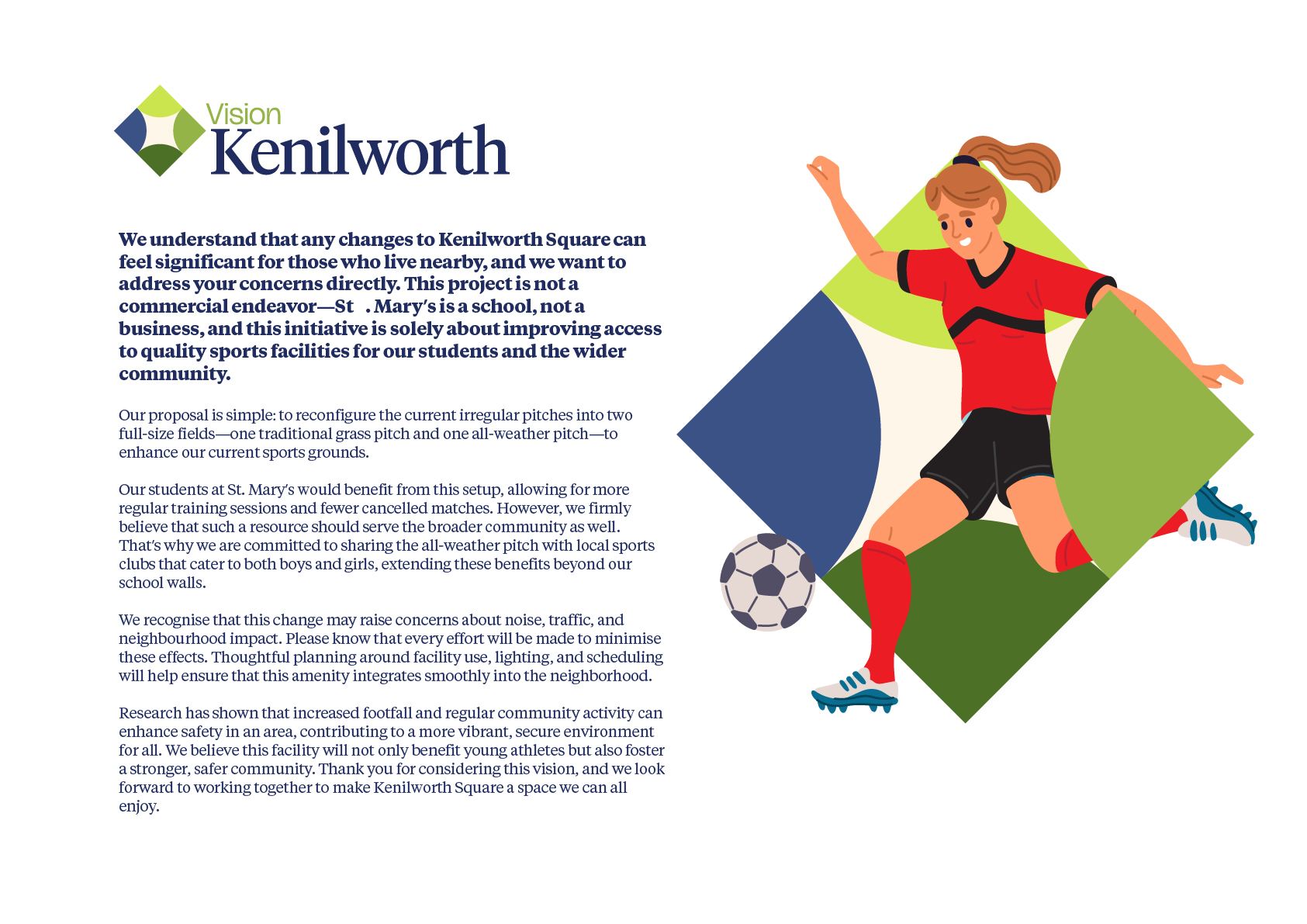 Vision Kenilworth — campaign website and printed information pack for St. Mary's College