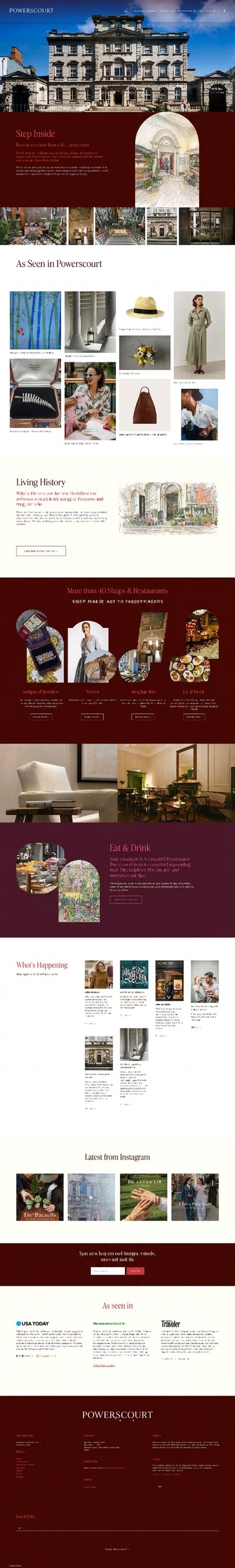 Powerscourt Townhouse Centre — website design and development