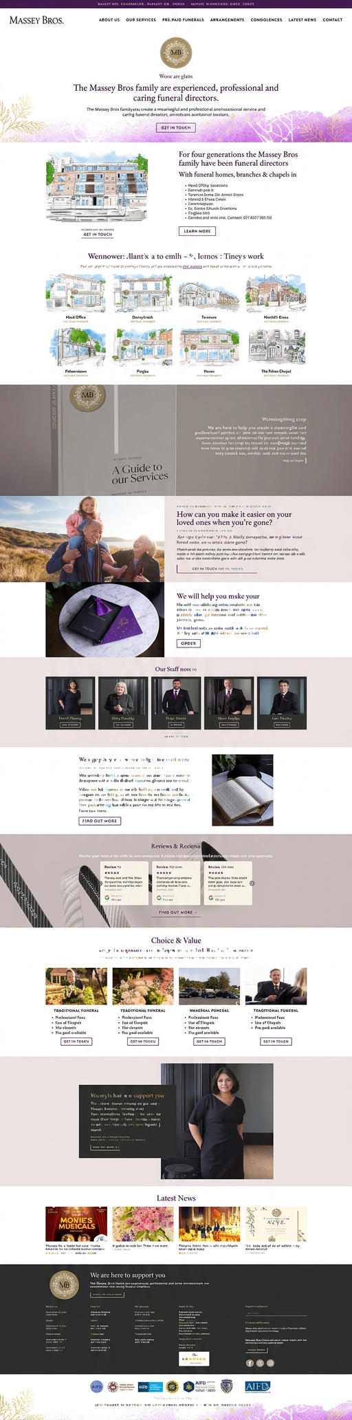Massey Bros website scrolling preview