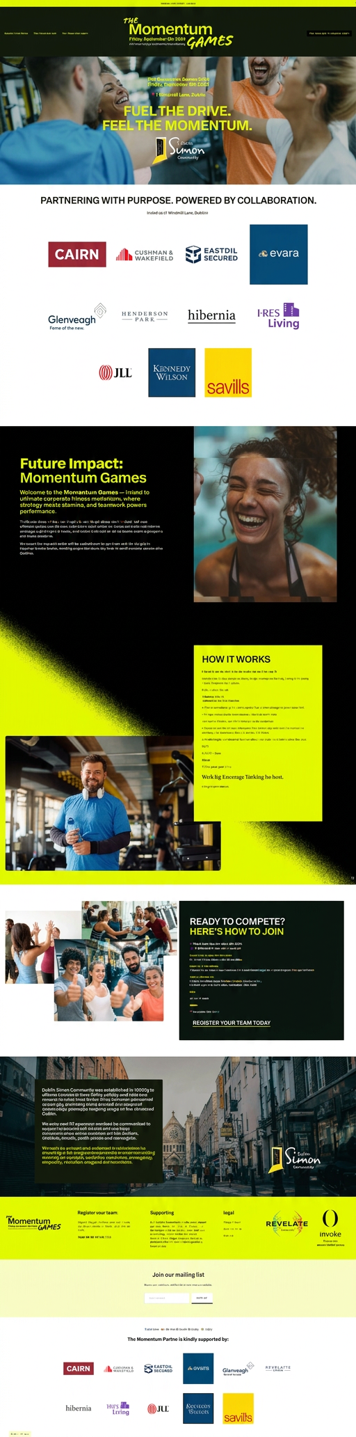 The Momentum Games — branding, website and event environment graphics
