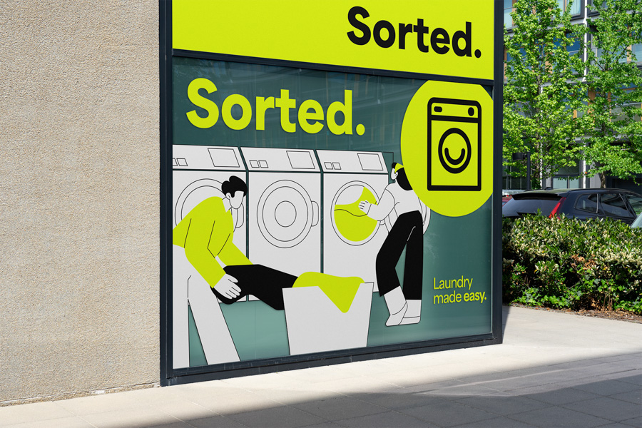 Sorted laundry — branding, campaign, signage and digital